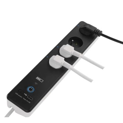 Okos hosszabbító kábel kapcsolóval GoSmart 4Z + 1xUSB-A + 1xUSB-C 2 m Wi-Fi Tuya