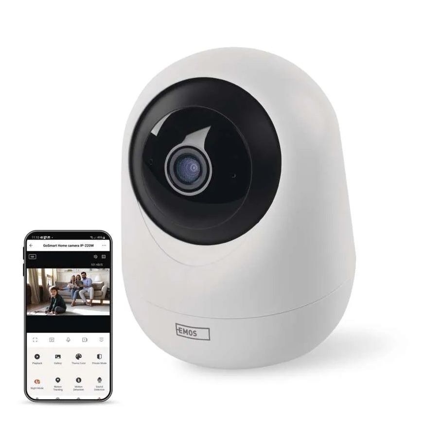Okos, belső forgatható kamera mozgásérzékelővel GoSmart 5V Wi-Fi Tuya fehér