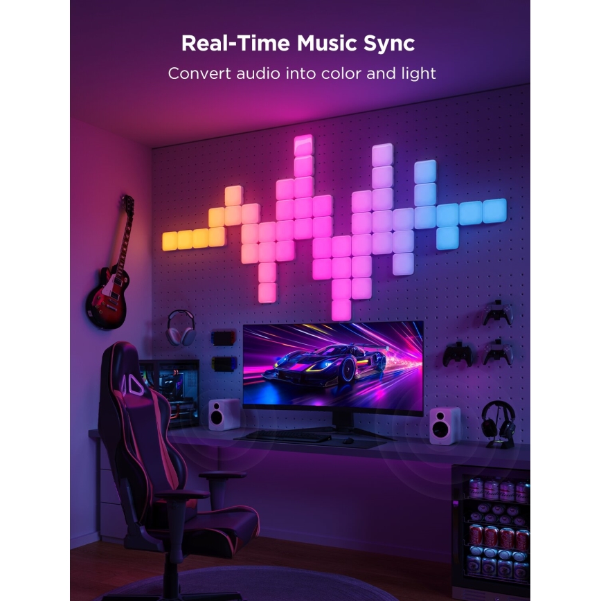 Govee - 10 db-os okos mini RGBIC panel Wi-Fi kapcsolattal