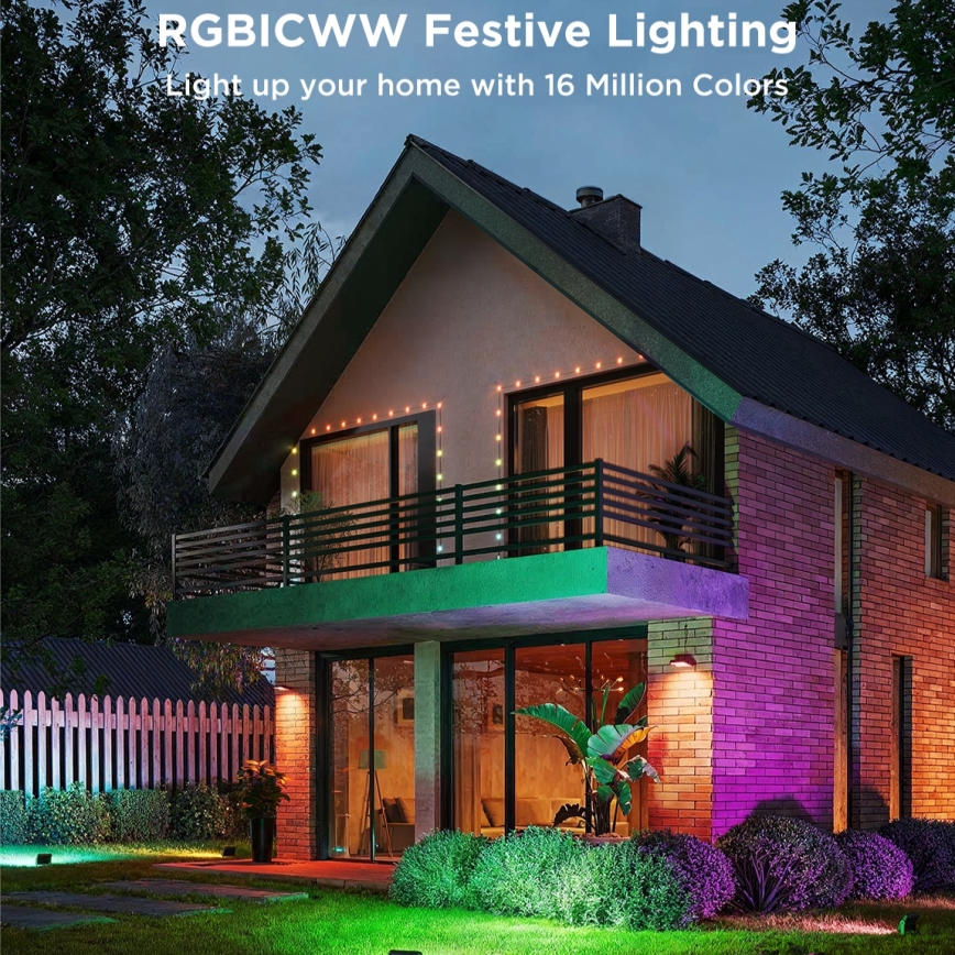 Govee - 4 darabos RGBICWW LED reflektor készlet, fényerőszabályozható, 24W, 230V, IP66, Matter és Wi‑Fi
