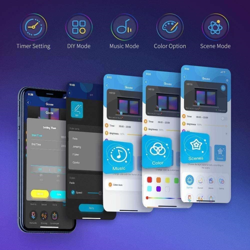 Govee - Wi-Fi RGB okos LED szalag 5 m