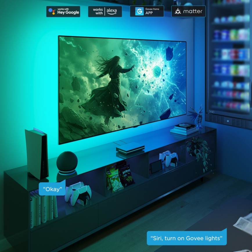 Govee - AI Sync Box 2 okostévé RGBICW háttérvilágítás 55-65 Wi-Fi