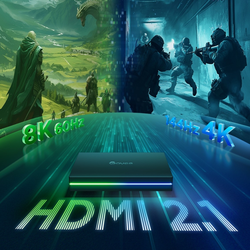 Govee - AI Sync Box 2 okostévé RGBICW háttérvilágítás 55-65 Wi-Fi