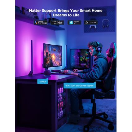 Govee - AI Sync Box Kit 2 okos készlet PC világításhoz 27-34 + LED panelek Wi-Fi