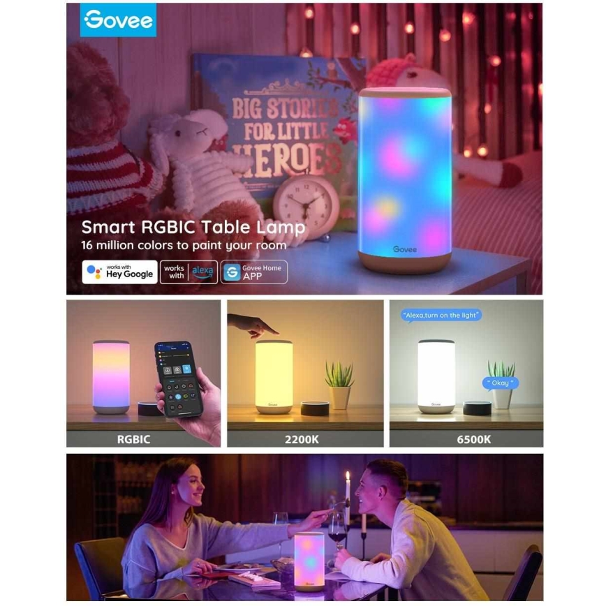 Govee - Aura SMART RGBIC Asztali lámpa Wi-Fi