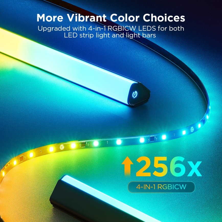 Govee - KÉSZLET 2x Backlight TV 55-65 SMART LED háttérvilágítás RGBICW Wi-Fi