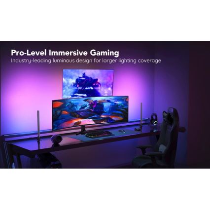 Govee - KÉSZLET 2x Smart Gaming Wi-Fi LED RGBIC Panels + Smart Dual + távirányítás