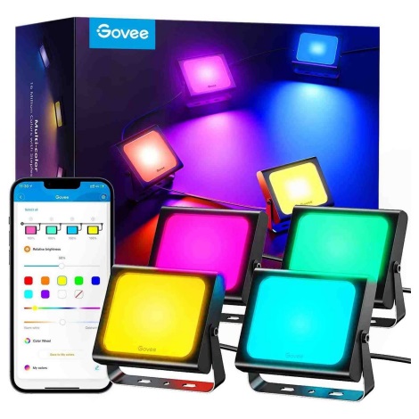 Govee - KÉSZLET 4x Reflektorok kültéri SMART LED fények Wi-Fi IP66