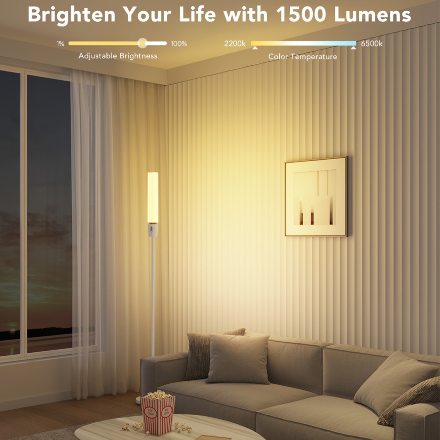 Govee - LED Dimmelhető állólámpa CYLINDER SMART RGBICWW 2200-6500K