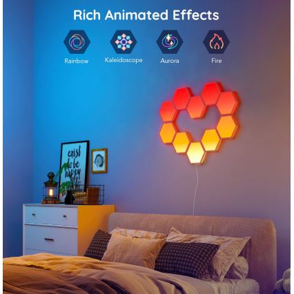 Govee - Készlet 10 db LED RGB szabályozható panel LED/36W/230V Wi-Fi