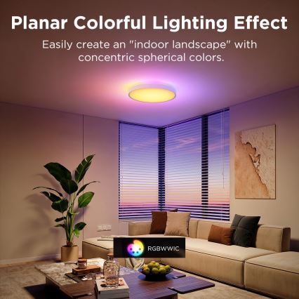 Govee - LED RGBIC Dimmelhető mennyezeti lámpa LED/49W/230V 2700-6500K Wi-Fi átm. 38 cm