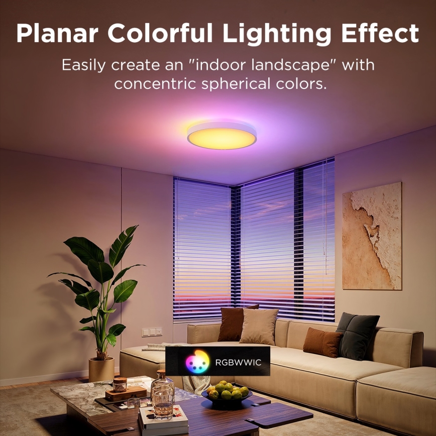 Govee - LED RGBIC Dimmelhető mennyezeti lámpa LED/49W/230V 2700-6500K Wi-Fi átm. 38 cm