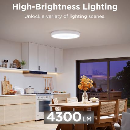 Govee - LED RGBIC Dimmelhető mennyezeti lámpa LED/49W/230V 2700-6500K Wi-Fi átm. 38 cm