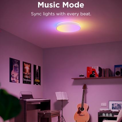 Govee - LED RGBIC Dimmelhető mennyezeti lámpa LED/49W/230V 2700-6500K Wi-Fi átm. 38 cm