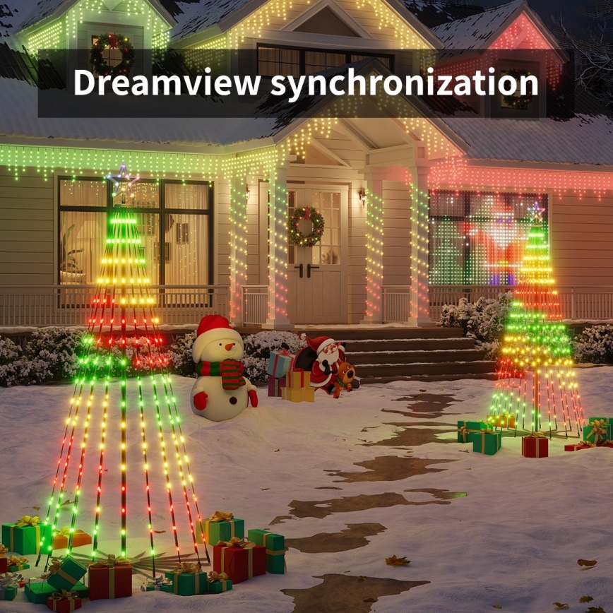 Govee - LED RGBIC karácsonyfa csillaggal LED/15W/230V IP65 1,8 m matt Wi-Fi