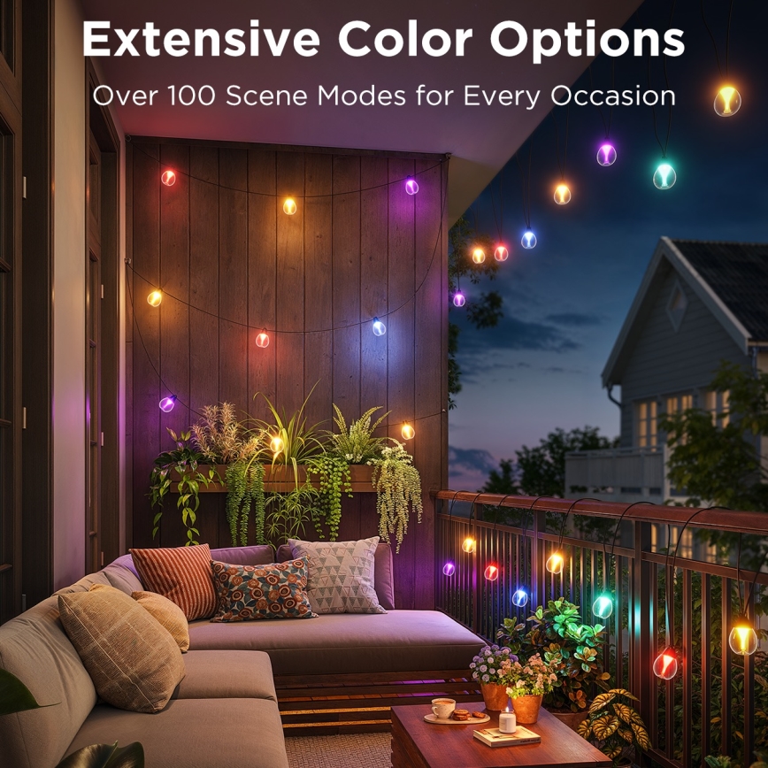 Govee - LED RGBICW Dimmelhető kültér dekoratív lánc LED/24W/230V IP67 2700-6500K Wi-Fi