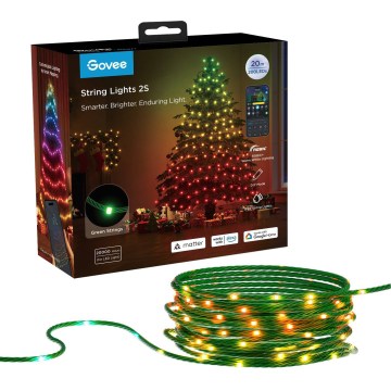Govee - LED RGBICW kültéri karácsonyi fényfüzér 2700-6500K 20m Wi-Fi Matter IP65
