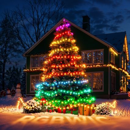 Govee - LED RGBICW kültéri karácsonyi lánc 2700-6500K 20m Wi-Fi Matter IP66