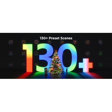 Govee - LED RGBICW kültéri karácsonyi lánc 2700-6500K 20m Wi-Fi Matter IP66