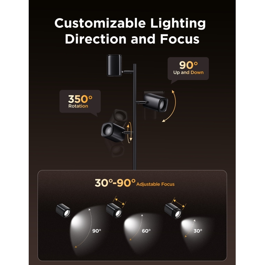 Govee - LED RGBICWW Fényerőszabályozható állólámpa TREE MATTER LED/48W/230V Wi-Fi