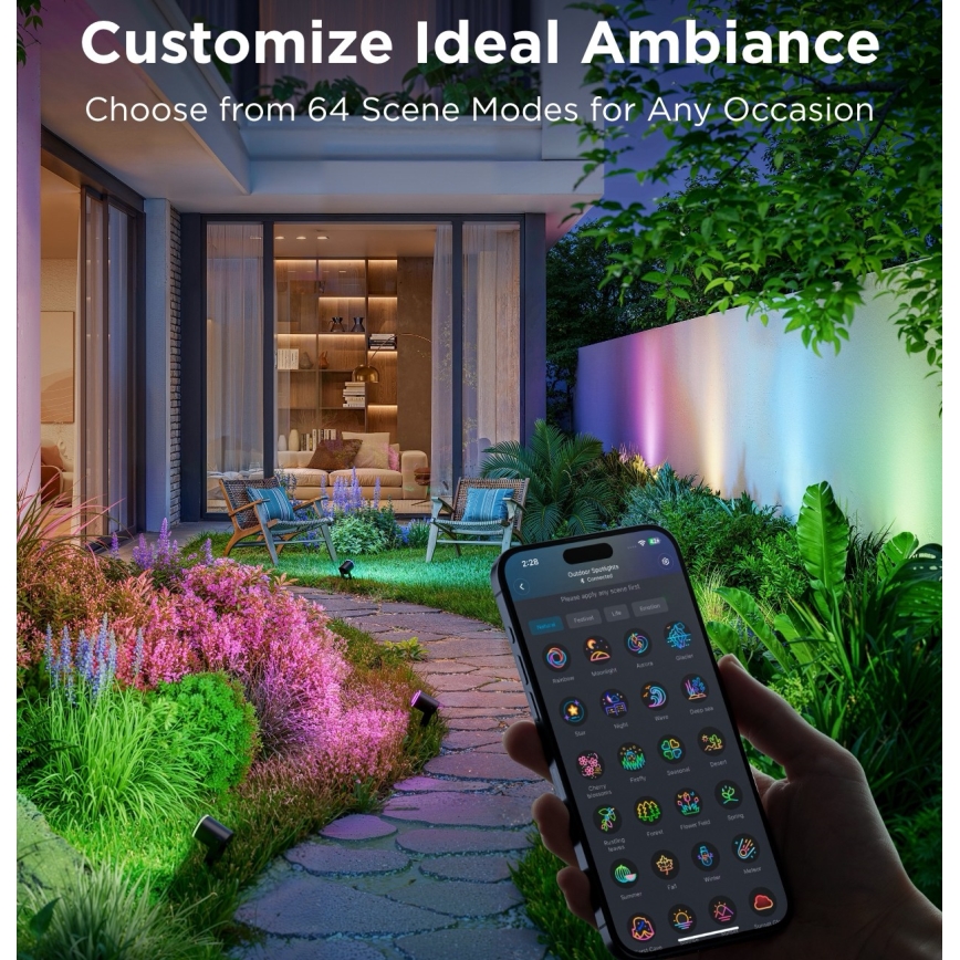 Govee - KÉSZLET 2x LED RGBWW Dimmelhető reflektor LED/12W/230V IP67 2700-6500K Wi-Fi