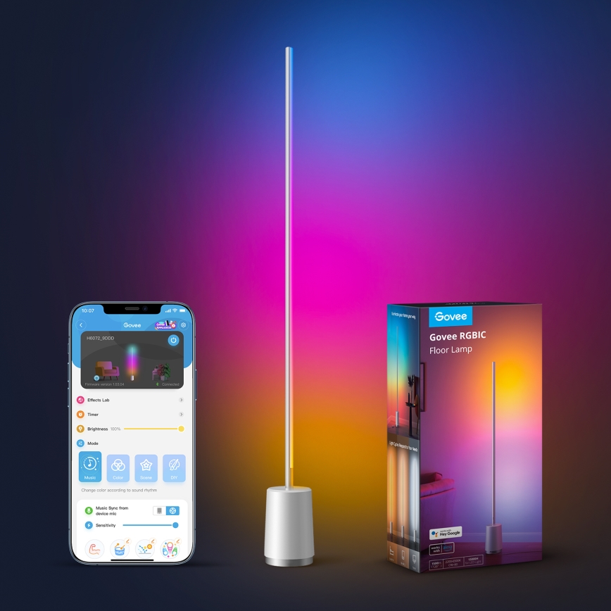 Govee - Állítható fényerejű állólámpa LYRA SMART RGBICWW 2200-6500K Wi-Fi + távirányító