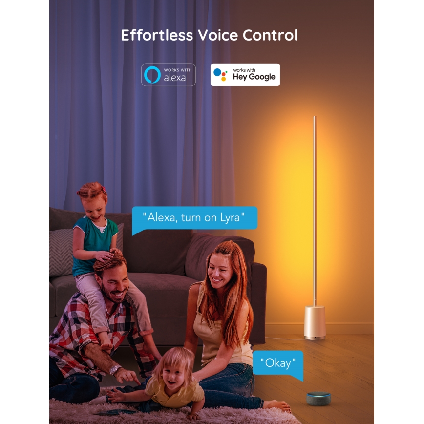 Govee - Állítható fényerejű állólámpa LYRA SMART RGBICWW 2200-6500K Wi-Fi + távirányító