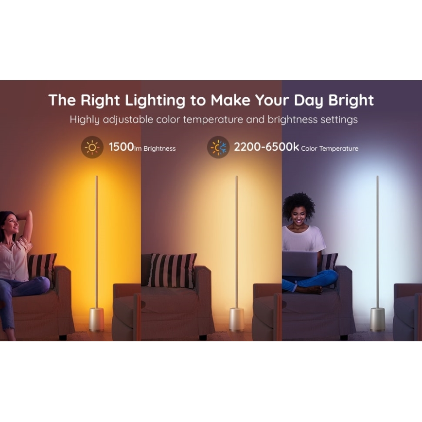 Govee - Állítható fényerejű állólámpa LYRA SMART RGBICWW 2200-6500K Wi-Fi + távirányító