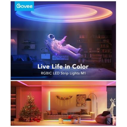 Govee - M1 PRO PREMIUM Smart RGBICW+ LED szalag 5m Wi-Fi