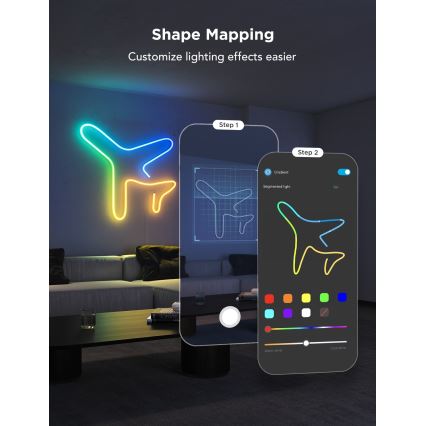 Govee - Neon 2 MATTER rugalmas RGBIC LED szalag, 3 m-es, Wi-Fi