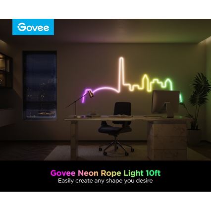 Govee - Neon 2 MATTER rugalmas RGBIC LED szalag, 3 m-es, Wi-Fi
