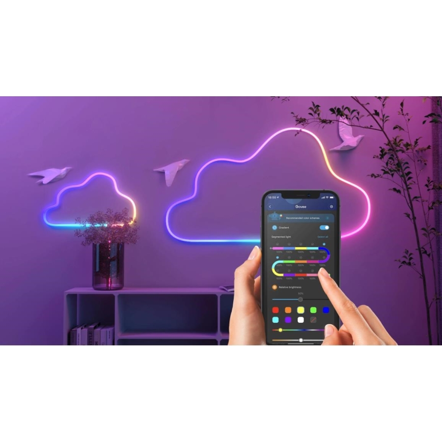 Govee - Neon SMART hajlítható LED Szalag - RGBIC - 5m Wi-Fi IP67