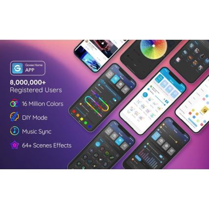 Govee - Neon SMART hajlítható LED Szalag - RGBIC - 5m Wi-Fi IP67