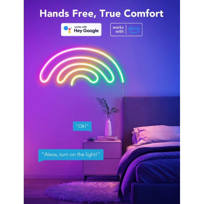 Govee - Neon SMART hajlítható LED Szalag - RGBIC - 5m Wi-Fi IP67