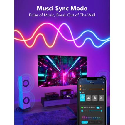 Govee - Neon SMART hajlítható LED Szalag - RGBIC - 5m Wi-Fi IP67