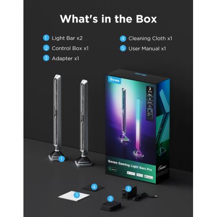 Govee - Okos RGBIC Gaming Pro világító panelek (Matter, Wi-Fi)