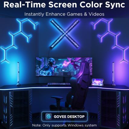 Govee - Okos RGBIC Gaming Pro világító panelek (Matter, Wi-Fi)