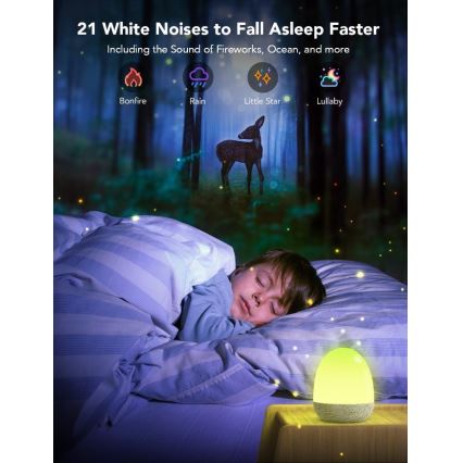 Govee - RGBIC éjszakai okos LED lámpa hangszóróval, Wi-Fi kapcsolattal