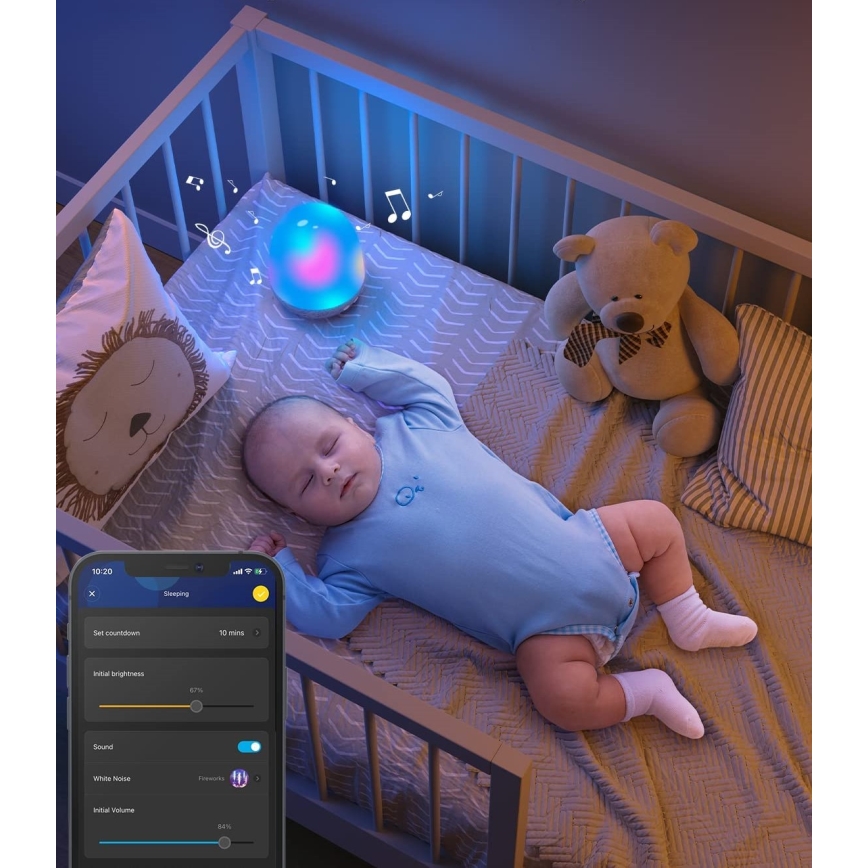 Govee - RGBIC éjszakai okos LED lámpa hangszóróval, Wi-Fi kapcsolattal