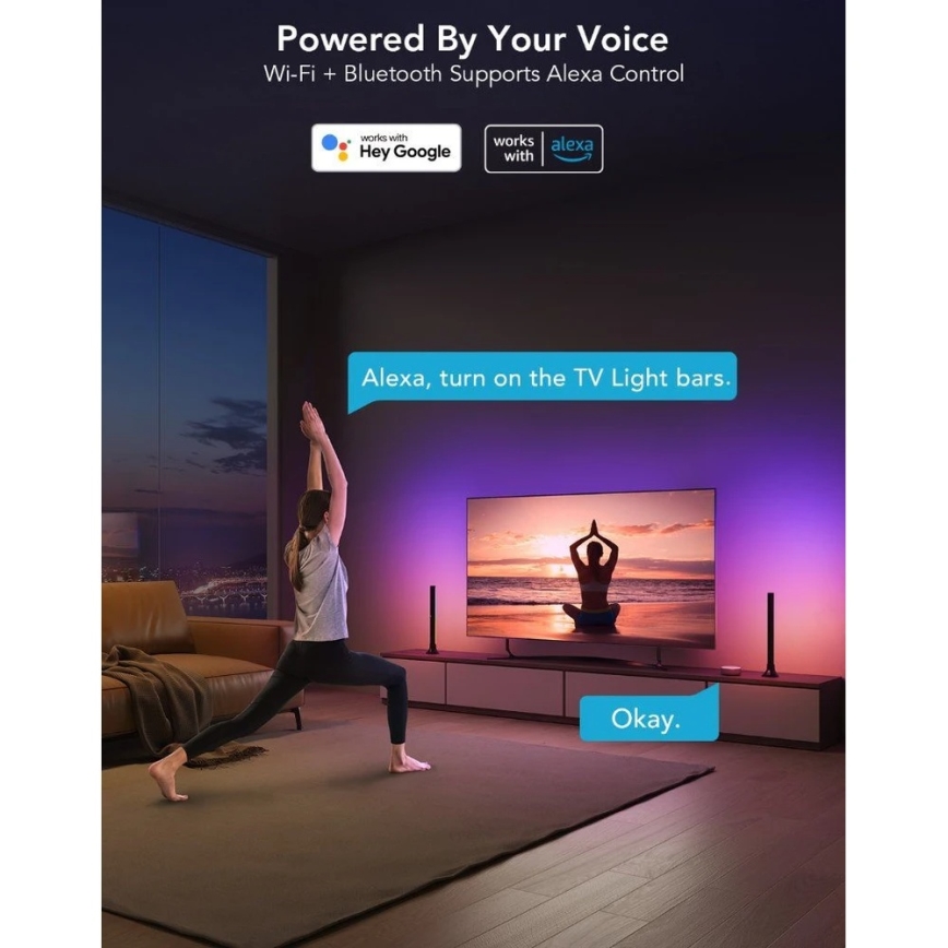 Govee - SMART LED RGBIC Panel 38cm TV-hez 43-75 - 2 db Wi-Fi