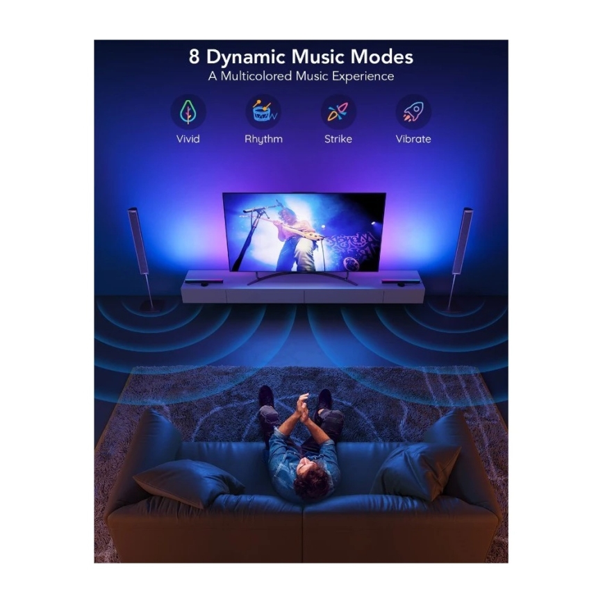 Govee - SMART LED RGBIC Panel 38cm TV-hez 43-75 - 2 db Wi-Fi