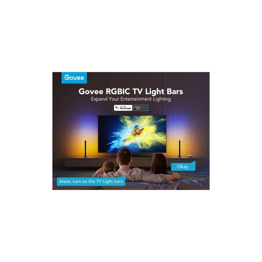 Govee - SMART LED RGBIC Panel 38cm TV-hez 43-75 - 2 db Wi-Fi