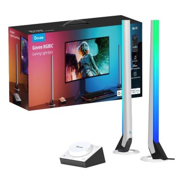 Govee - SZETT 2x Smart Gaming Wi-Fi LED RGBIC Panelek + Smart Dual fehér + távirányító