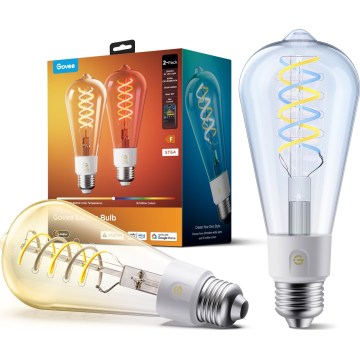 Govee - SZETT 2xLED RGBWW dimmelhető izzó Smart MATTER ST64 E27/5W/230V 2700-6500K Wi-Fi