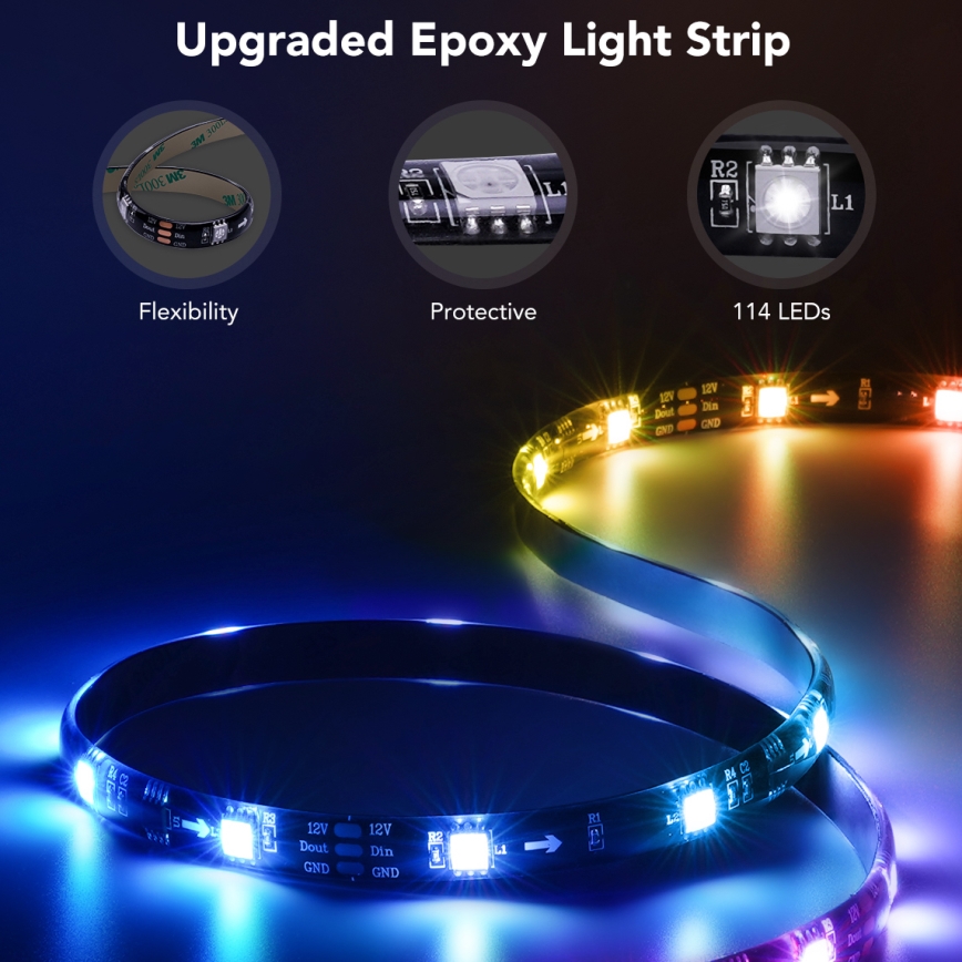 Govee - TV 40-50 okos LED háttérvilágítás RGBIC Wi-Fi