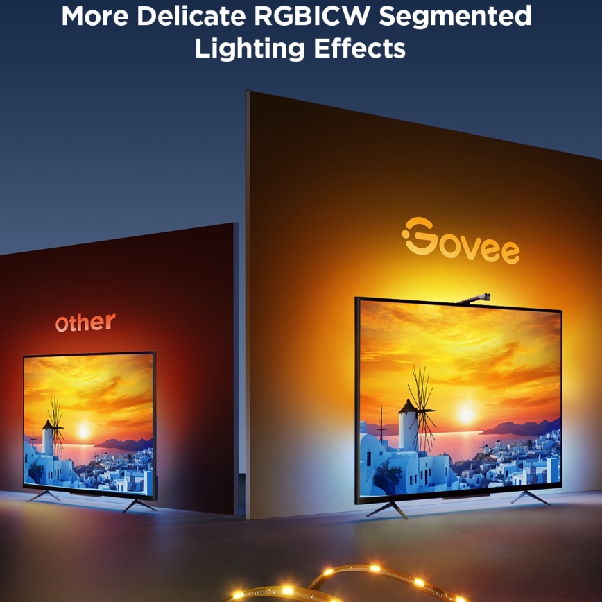Govee - TV Backlight 3 Lite TV 55-65 SMART LED háttérvilágítás RGBICW Wi-Fi IP67 + távirányítás