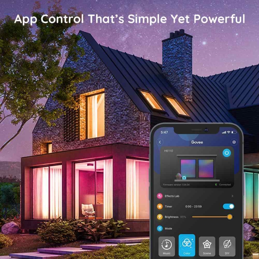 Govee - Wi-Fi RGB okos LED szalag 15 m + távirányító