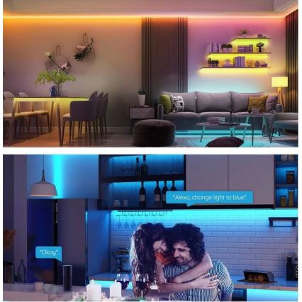Govee - Wi-Fi RGB okos LED szalag 15 m + távirányító