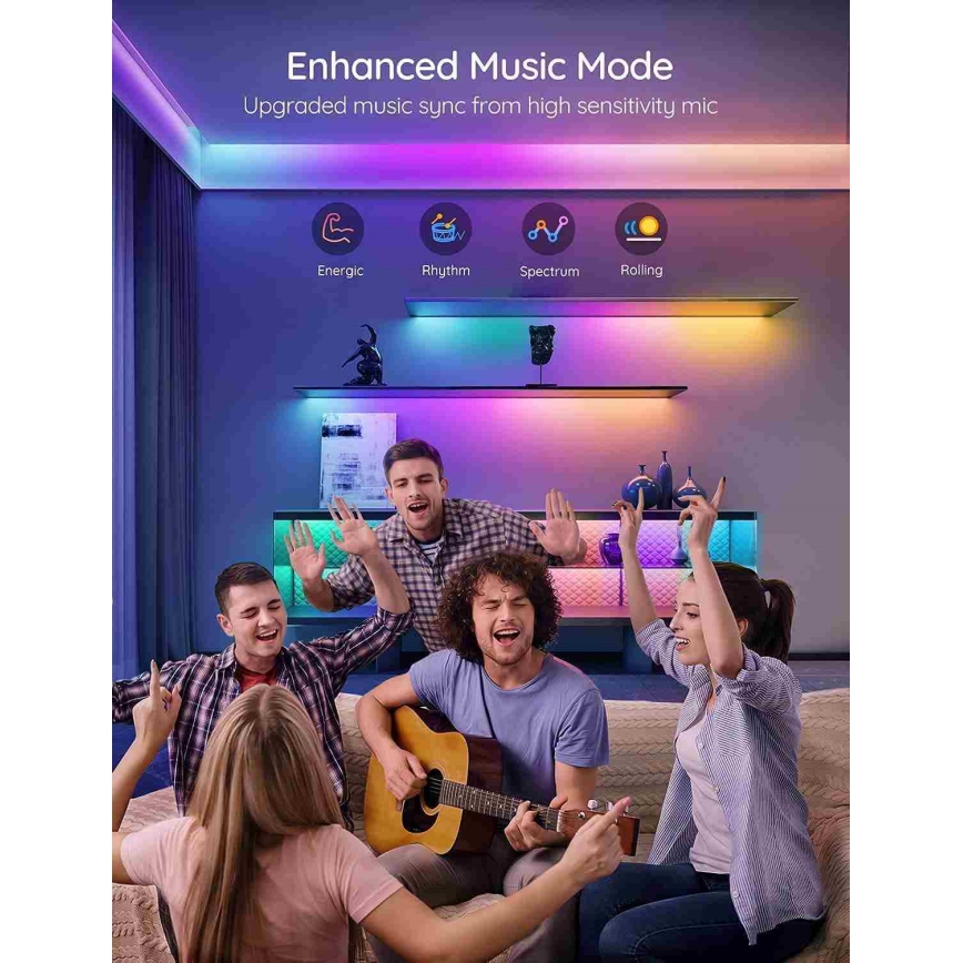 Govee - Wi-Fi RGBIC Smart PRO LED szalag 10m - extra tartós