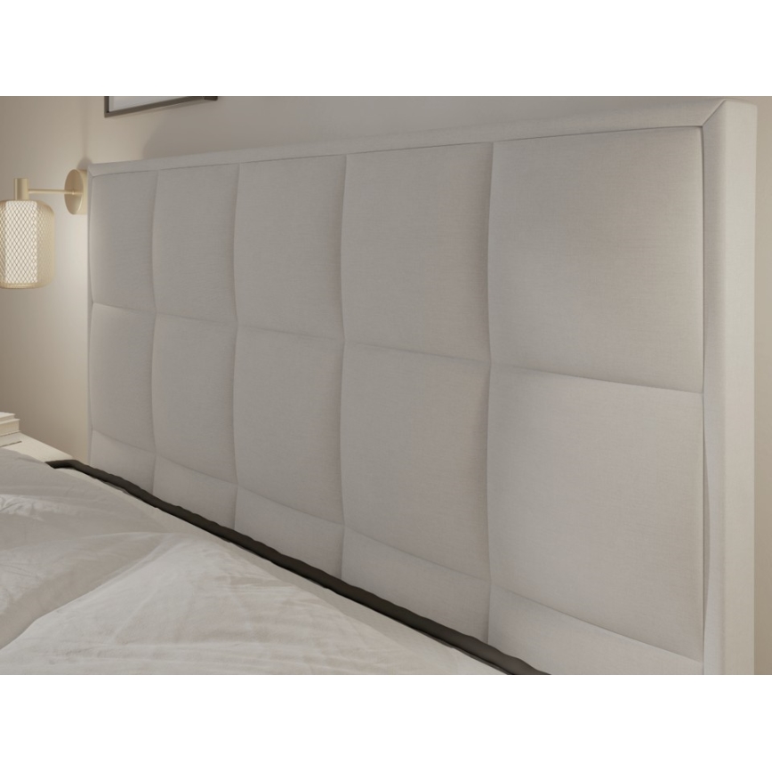 GRACE kárpitozott ágy matracokkal és ágyneműtartóval 180x200 cm szürke